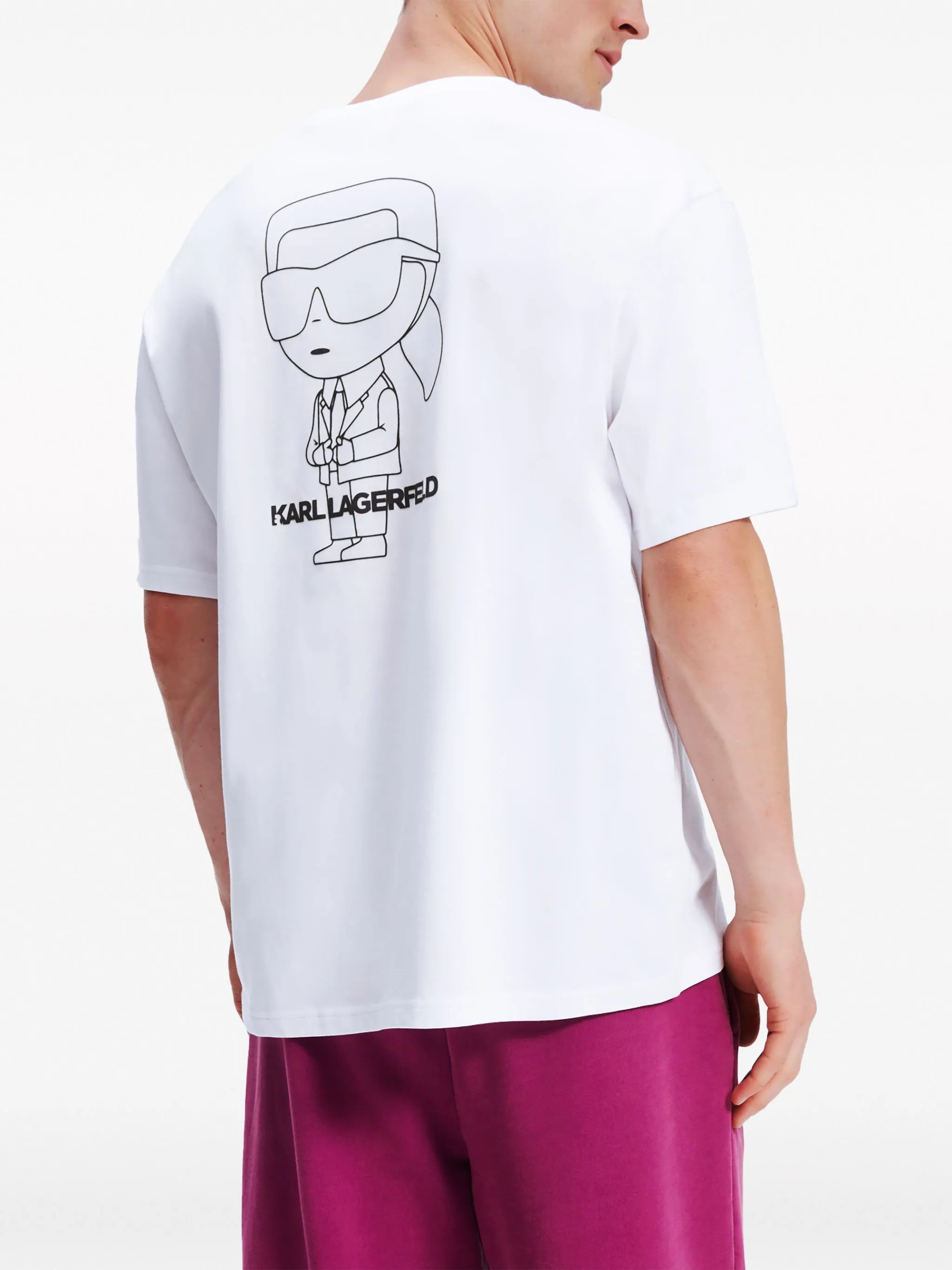 Karl Lagerfeld Ikon Outline T-shirt - "White"