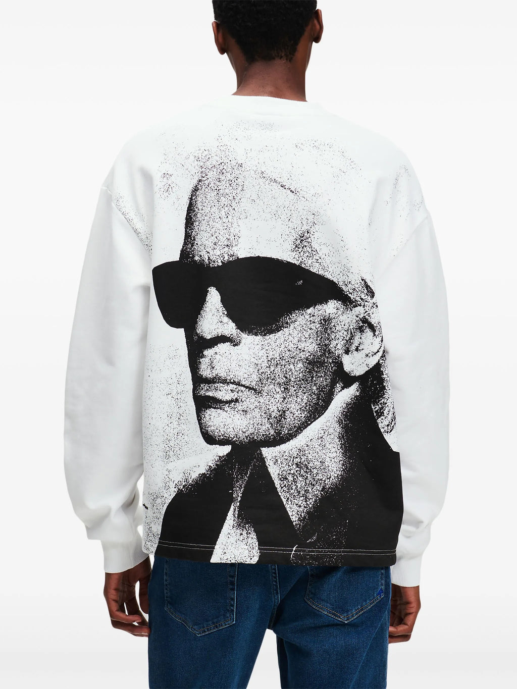 Karl Lagerfeld Jeans Graphic-print Sweater - "White/Black"