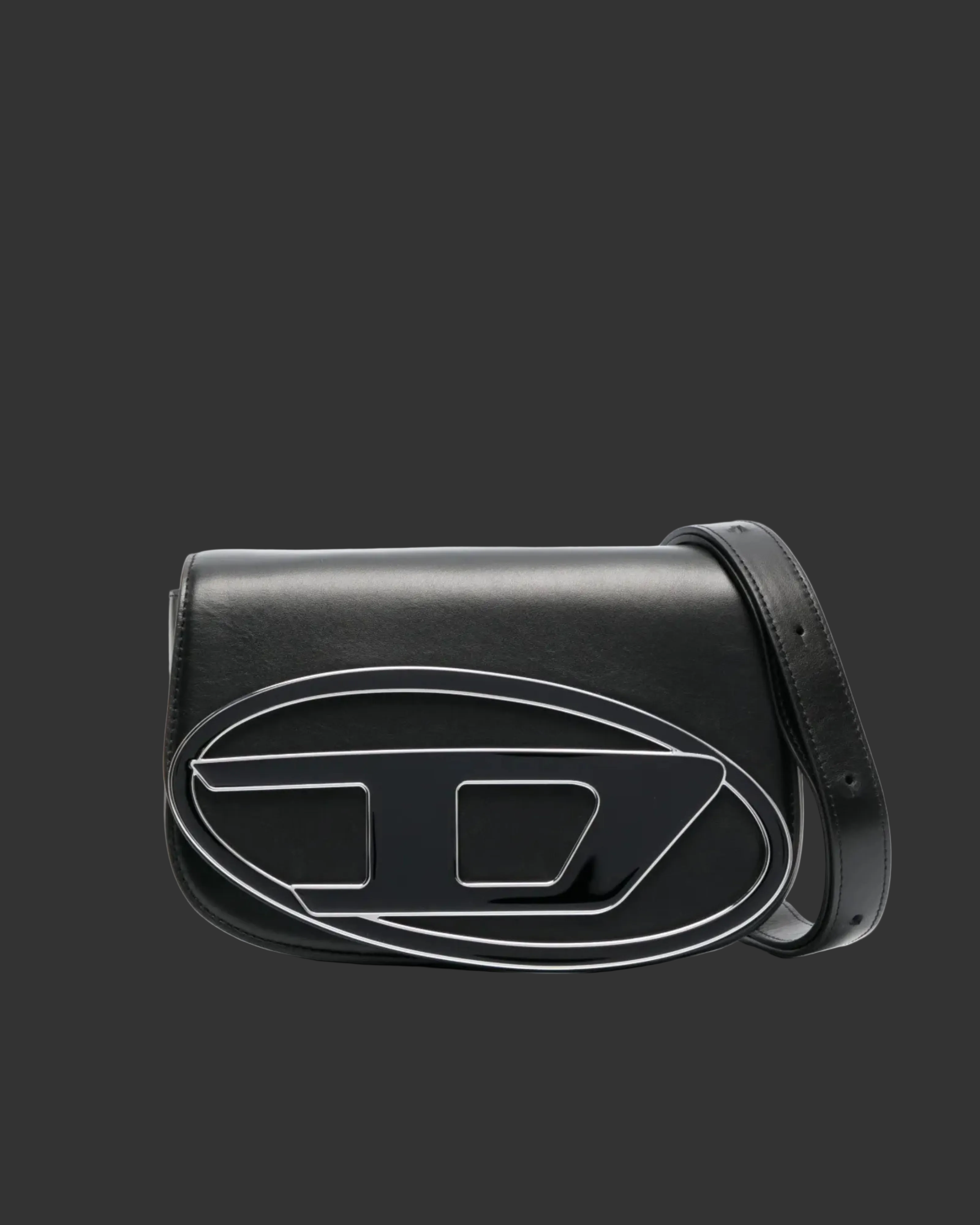 Diesel 1DR Leather Shoulder Bag - "Black"