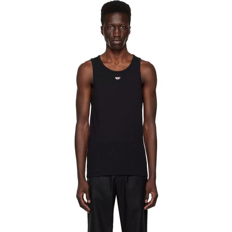 Diesel Tank top with mini D Logo Patch - "Black"