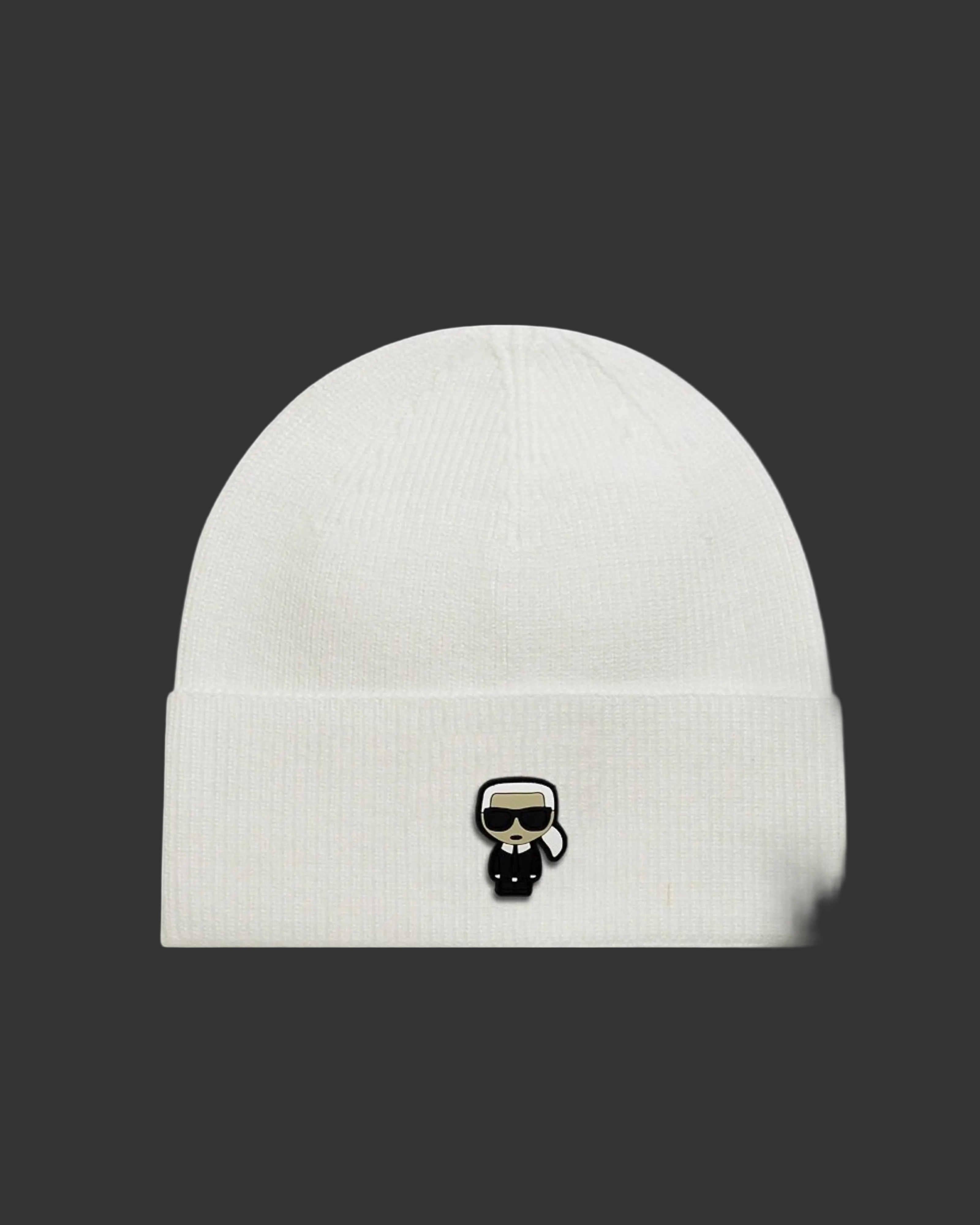 Karl Lagerfeld Knitted Beanie - "White"
